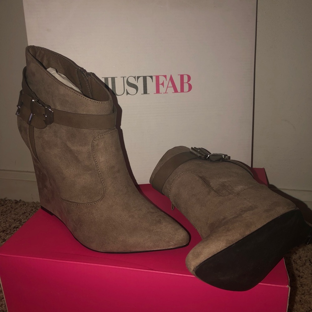 JustFab tab wedge. Never worn